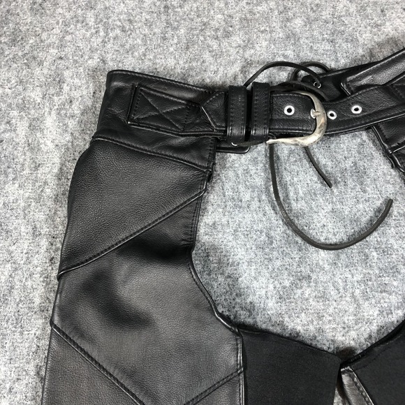 Harley-Davidson Chaps Womens XS Black Leather Motorcycle Riding Zip 98480-98VW - Picture 5 of 16